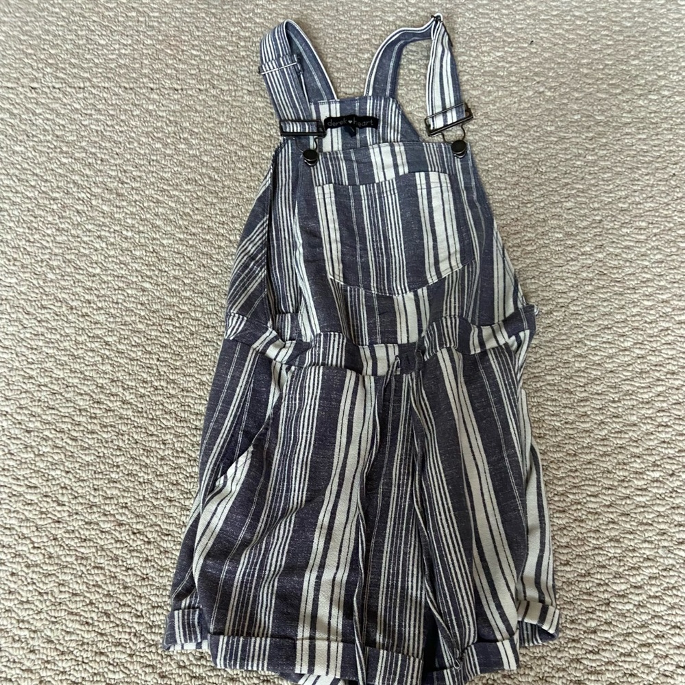 blue and white romper